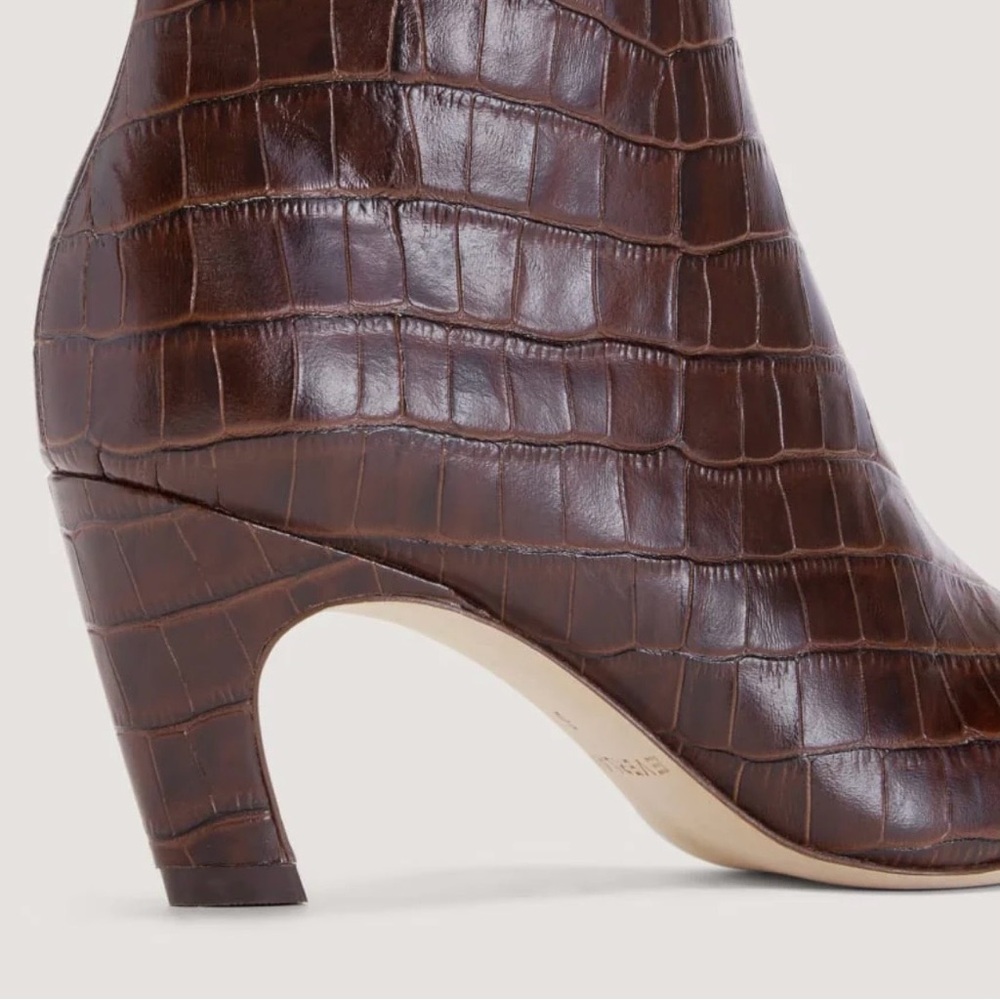 NEW Everlane Brown‎ Crocodile Leather Short Banana Boot in Size 7 - Picture 3 of 12